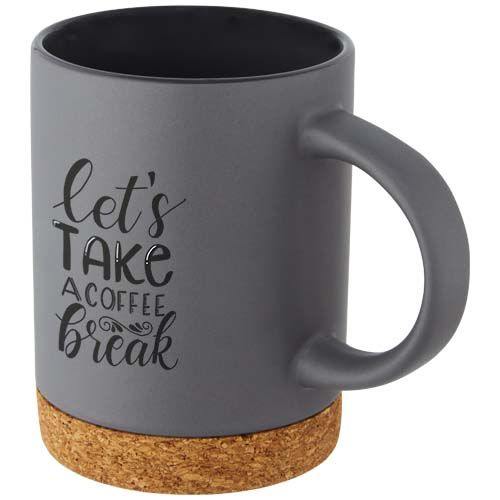 Taza de cerámica de 425 ml con base de corcho 