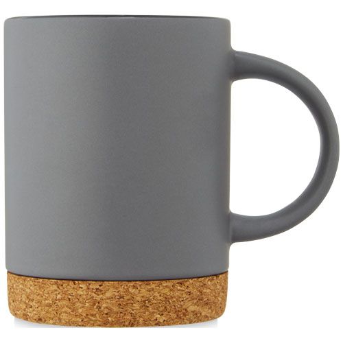 gray Taza de cerámica de 425 ml con base de corcho