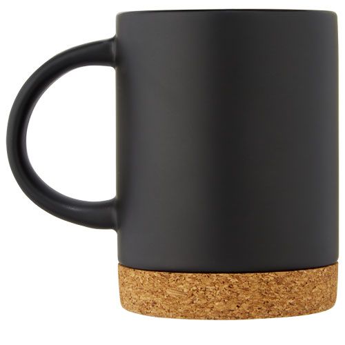 black Taza de cerámica de 425 ml con base de corcho