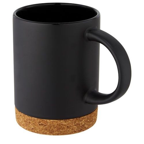 black Taza de cerámica de 425 ml con base de corcho