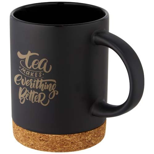 Taza de cerámica de 425 ml con base de corcho 