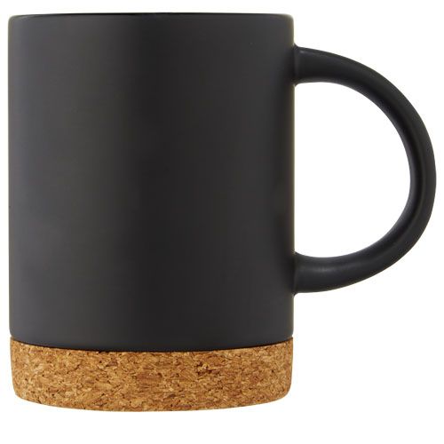 black Taza de cerámica de 425 ml con base de corcho