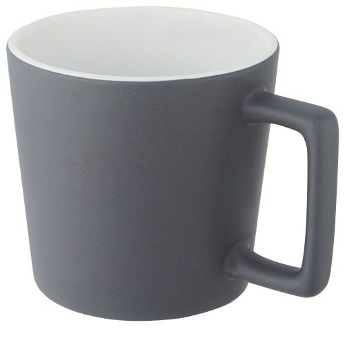 blanco/gris mate Taza de cerámica de 370 ml con acabado mate