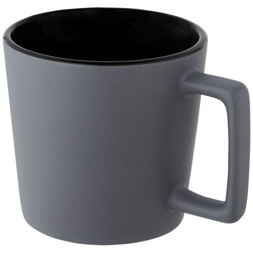 negro/gris mate Taza de cerámica de 370 ml con acabado mate