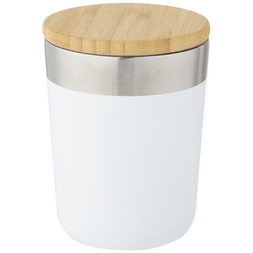 Vaso de 330 ml de acero inoxidable con aislamiento al vacío de cobre y tapa de bambú 