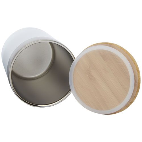 Vaso de 330 ml de acero inoxidable con aislamiento al vacío de cobre y tapa de bambú 