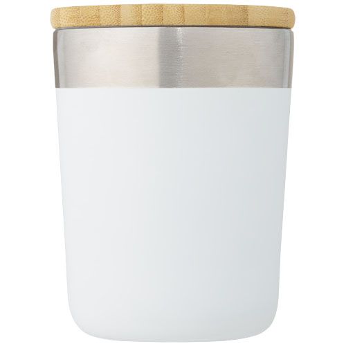Vaso de 330 ml de acero inoxidable con aislamiento al vacío de cobre y tapa de bambú 