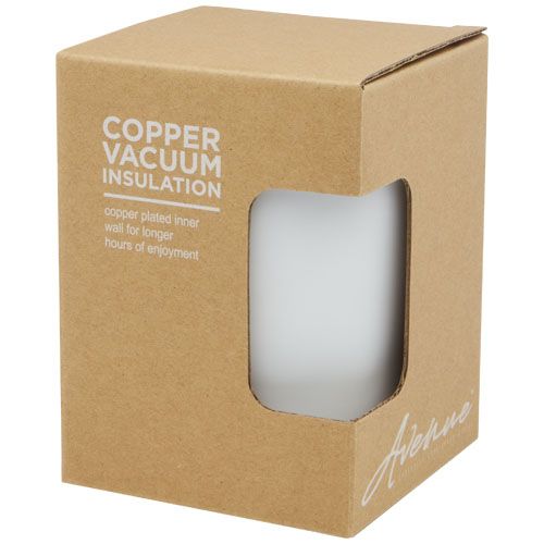 Vaso de 330 ml de acero inoxidable con aislamiento al vacío de cobre y tapa de bambú 