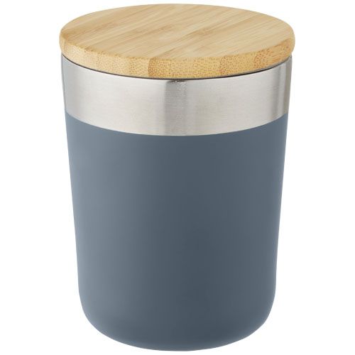 Vaso de 330 ml de acero inoxidable con aislamiento al vacío de cobre y tapa de bambú 