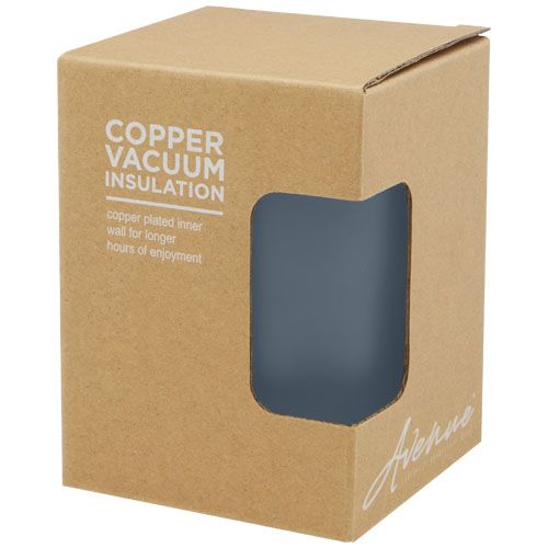 Vaso de 330 ml de acero inoxidable con aislamiento al vacío de cobre y tapa de bambú 