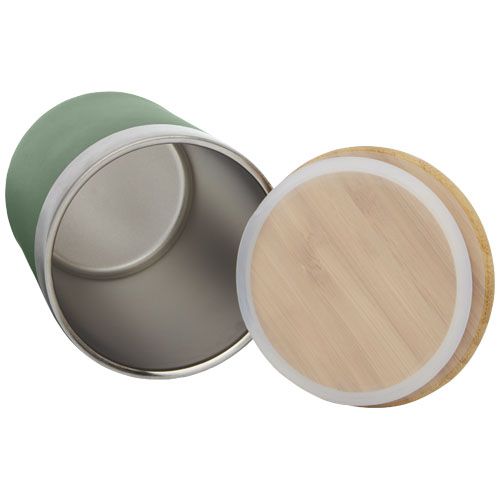 Vaso de 330 ml de acero inoxidable con aislamiento al vacío de cobre y tapa de bambú 