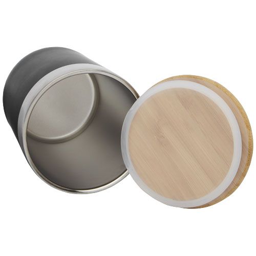 Vaso de 330 ml de acero inoxidable con aislamiento al vacío de cobre y tapa de bambú 