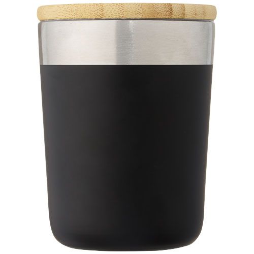 Vaso de 330 ml de acero inoxidable con aislamiento al vacío de cobre y tapa de bambú 