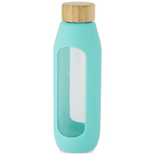 Botella de vidrio borosilicato con agarre de silicona de 600 ml  