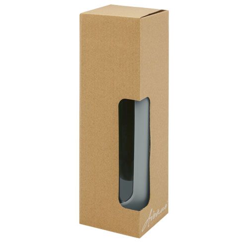 gray Botella de vidrio borosilicato con agarre de silicona de 600 ml