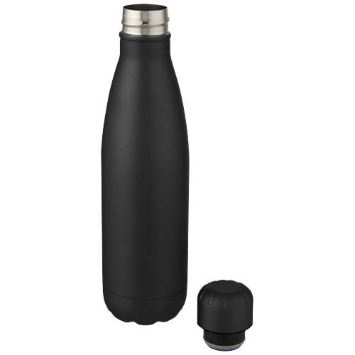 black Botella de acero inoxidable con aislamiento al vacío de 500 ml