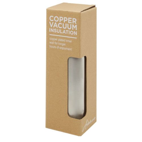 plateado Botella de acero inoxidable con aislamiento al vacío de cobre de 500 ml