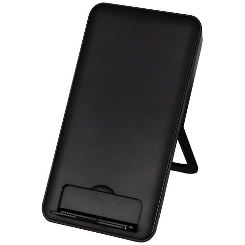 black Base de carga inalámbrica de plástico reciclado de 10 W con soporte para teléfono