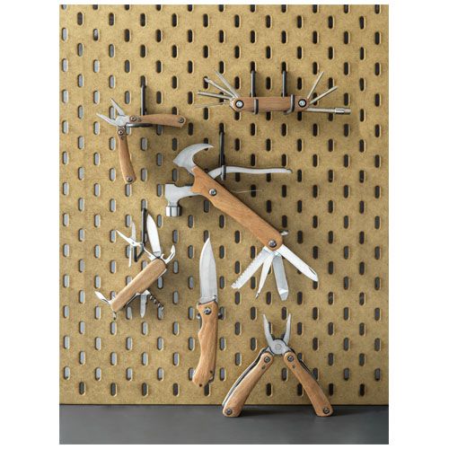 Multiherramienta mediana de  12 funciones con mango de madera 