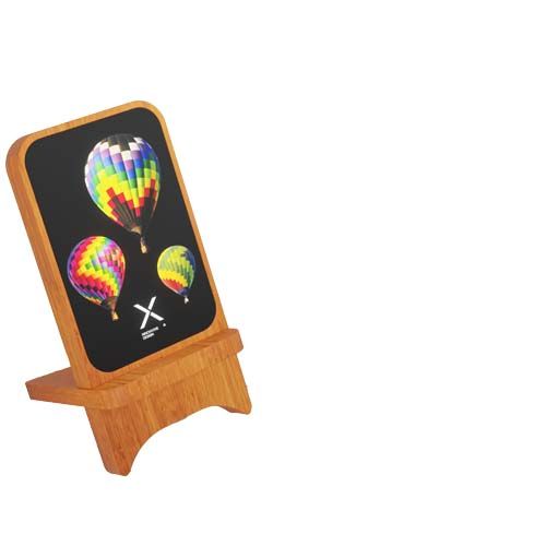 Cargador inalámbrico de madera de 15 W luminoso 