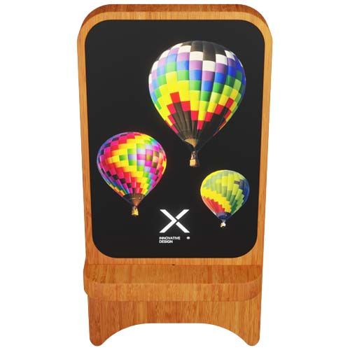 madera/negro Cargador inalámbrico de madera de 15 W luminoso