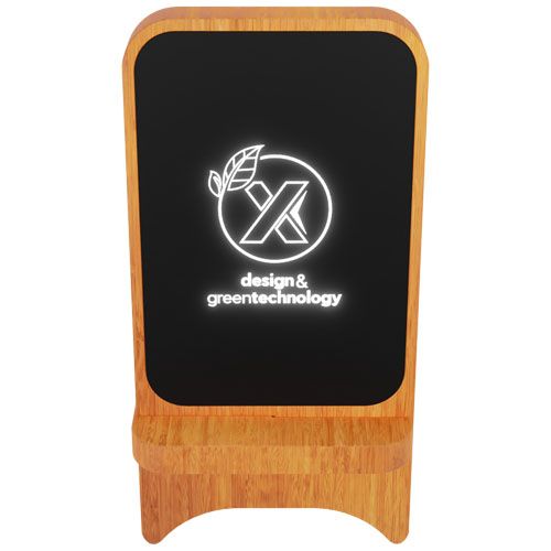 Cargador inalámbrico de madera de 15 W luminoso 