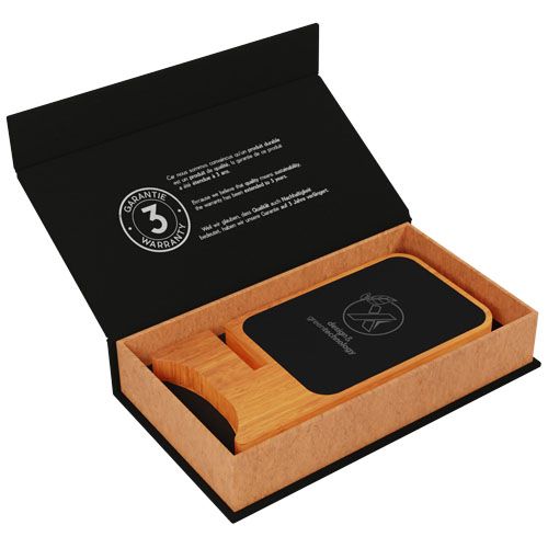 Cargador inalámbrico de madera de 15 W luminoso 