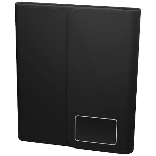 black Libreta A5 con batería externa inalámbrica de 5 W y 4000 mAh y logotipo retroiluminado