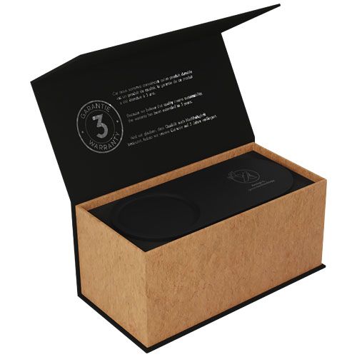 Base de carga inalámbrica con logotipo retroiluminado de 10 W y soporte para lápices de bambú 