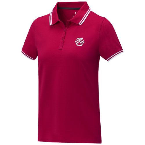 Polo de manga corta con ribete para mujer 