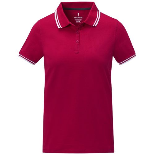 Polo de manga corta con ribete para mujer 