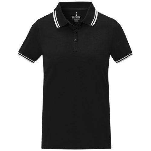 Polo de manga corta con ribete para mujer 