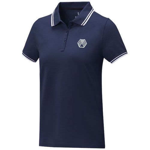 Polo de manga corta con ribete para mujer 