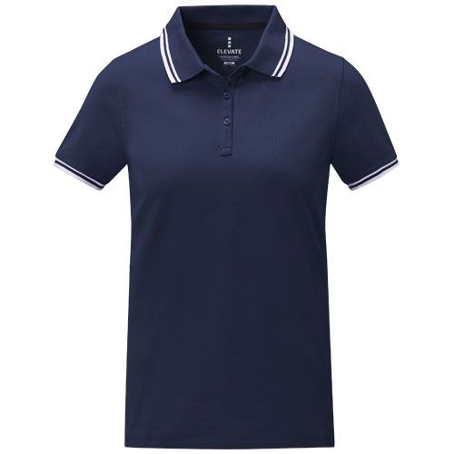 Polo de manga corta con ribete para mujer 