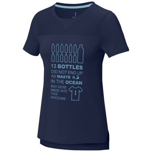 azul marino Camiseta Cool fit de manga corta para mujer en GRS reciclado