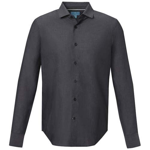 black Camisa orgánica de manga larga para hombre