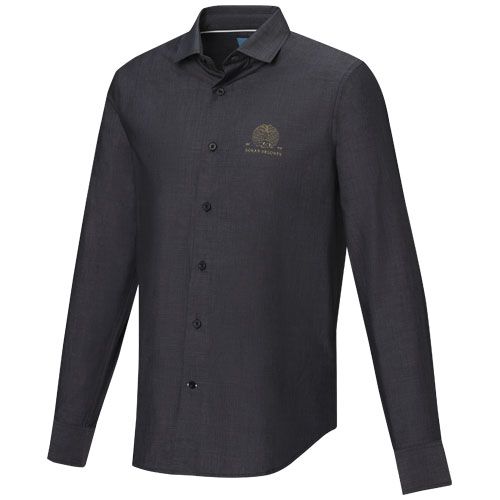 black Camisa orgánica de manga larga para hombre