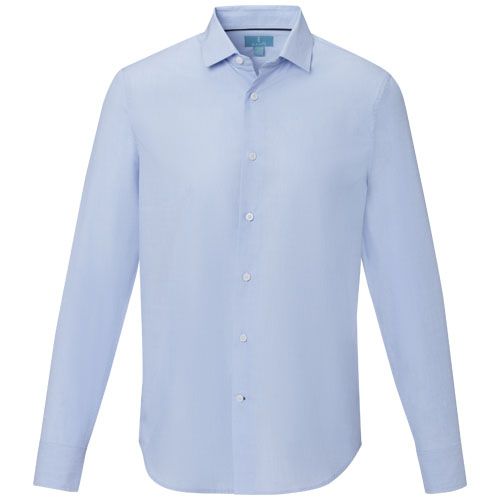 azul claro Camisa orgánica de manga larga para hombre