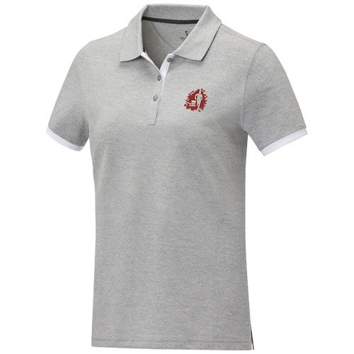 Polo de manga corta de dos tonos para mujer 