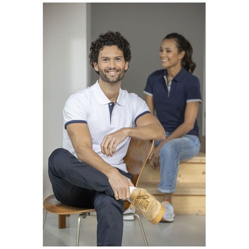 Polo de manga corta de dos tonos para hombre 