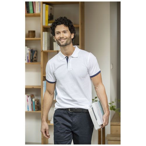 Polo de manga corta de dos tonos para hombre 