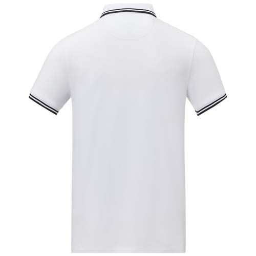 white Polo de manga corta con ribete para hombre de 200 g/m² Amarago