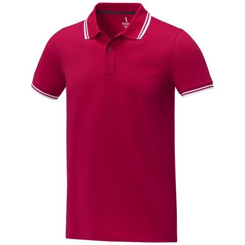 red Polo de manga corta con ribete para hombre