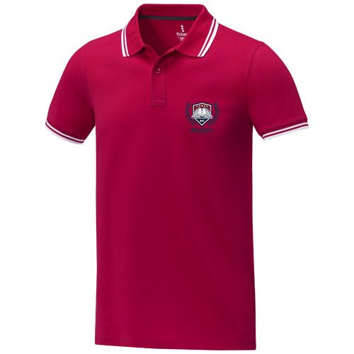 red Polo de manga corta con ribete para hombre