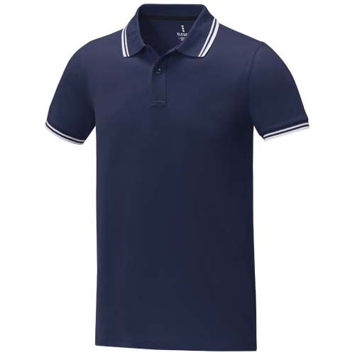 azul marino Polo de manga corta con ribete para hombre de 200 g/m² Amarago
