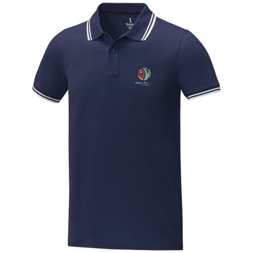 Polo de manga corta con ribete para hombre 