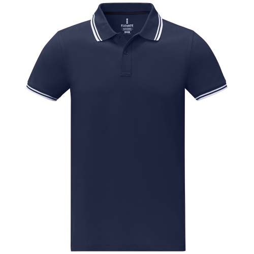 azul marino Polo de manga corta con ribete para hombre de 200 g/m² Amarago