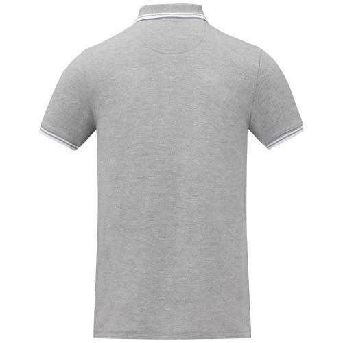 gris chiné Polo de manga corta con ribete para hombre de 200 g/m² Amarago