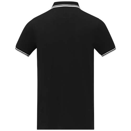 black Polo de manga corta con ribete para hombre de 200 g/m² Amarago