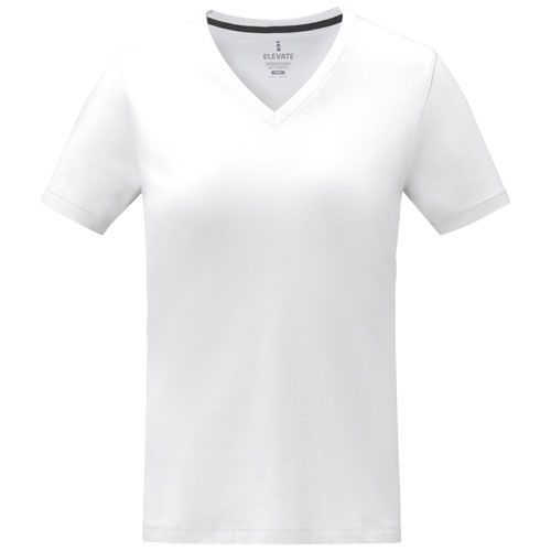 Camiseta de manga corta y cuello en V para mujer 